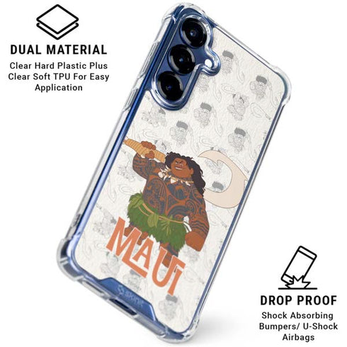 Disney Princess Moana Maui Pattern Galaxy S25 Clear Case